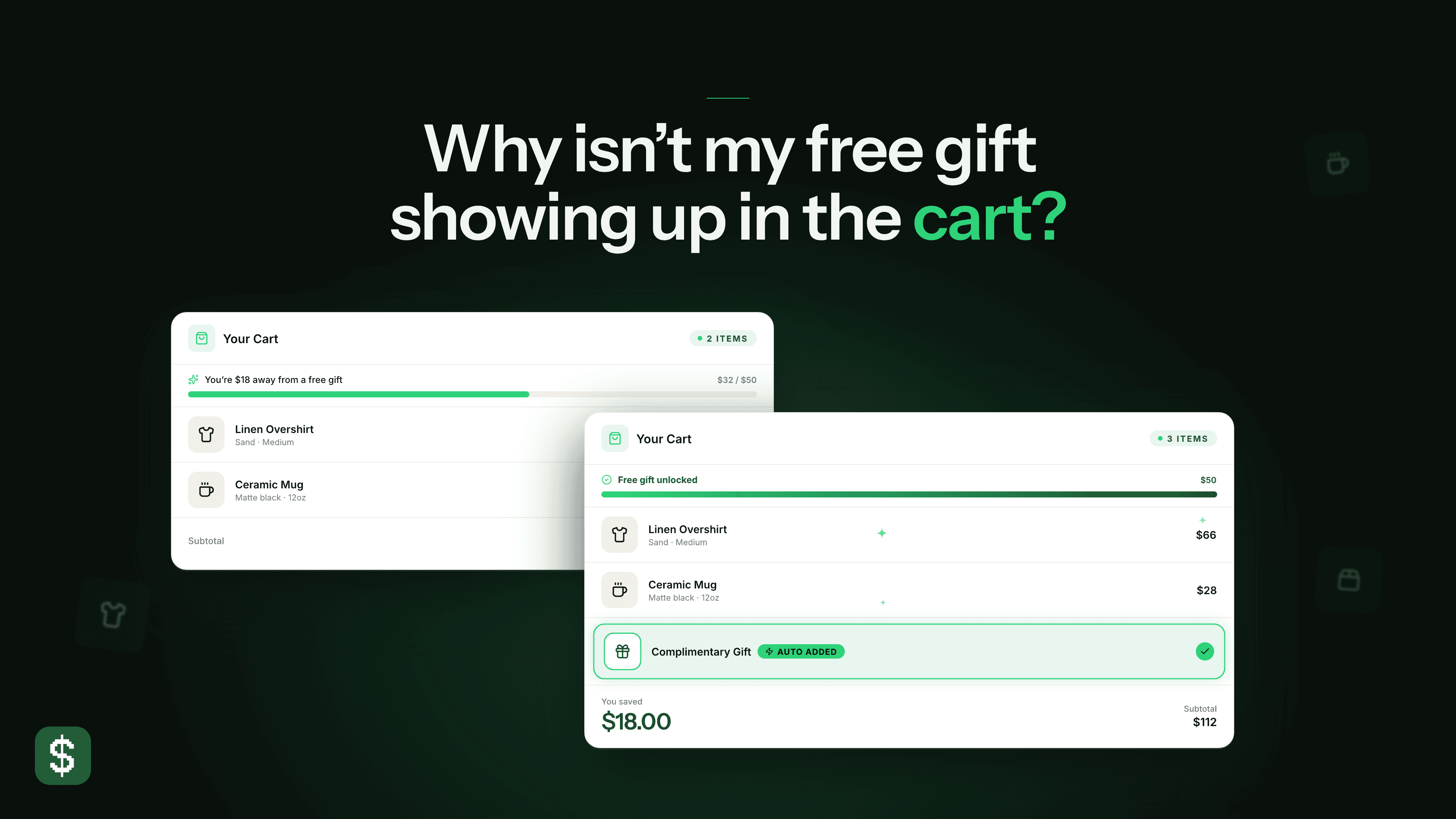 Automatically add free gift in your cart